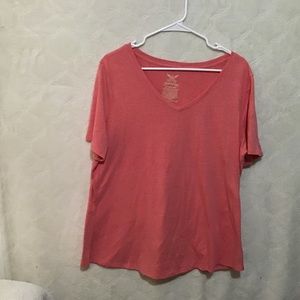 Faded Glory V-Neck orange/peach color tee